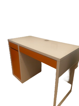 Escritorio infantil blanco y naranja