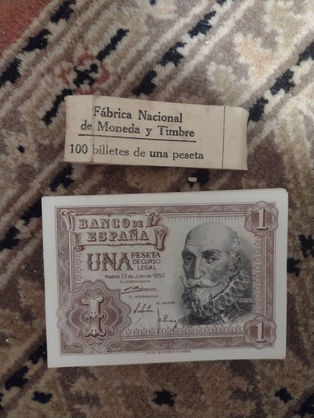 94 Billetes 1 Peseta España 1953 correlativos 