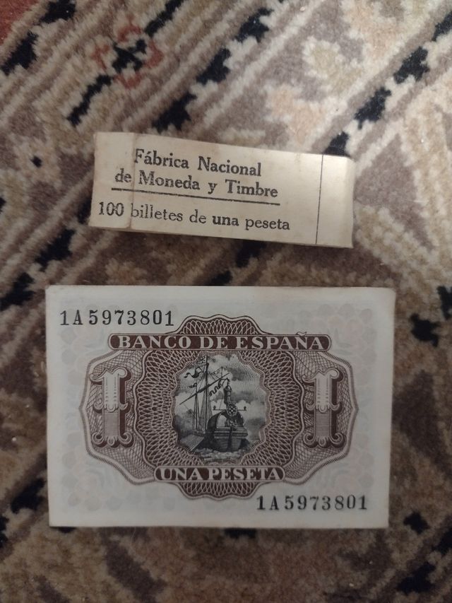 94 Billetes 1 Peseta España 1953 correlativos 