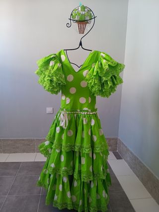 Traje gitana  lunares verde