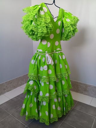 Traje gitana  lunares verde