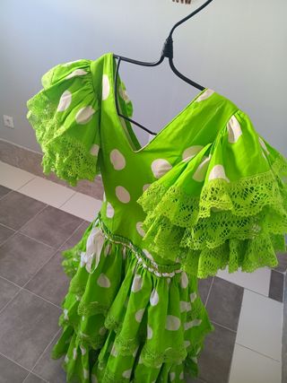 Traje gitana  lunares verde