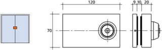 cerrojo para puerta cristal doble