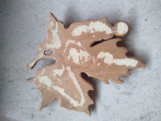 Foglia legno intagliata a mano