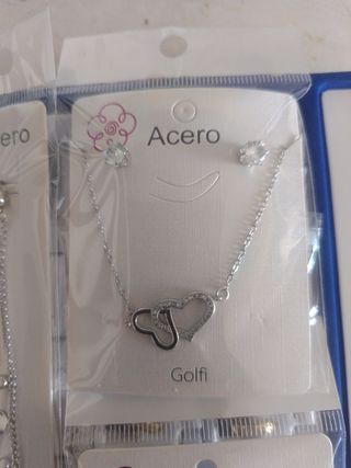 Collar y pendientes Golfi Acero quirúrgico