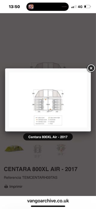 Tienda Vango Centara 800XL Air 2017 verde 500