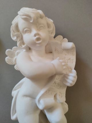 4 Angeli in gesso bianco