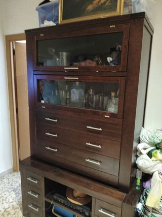 Vitrina madera caoba - Mueble almacenaje