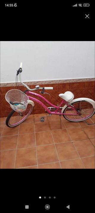 Bicicleta , rosa, cesta