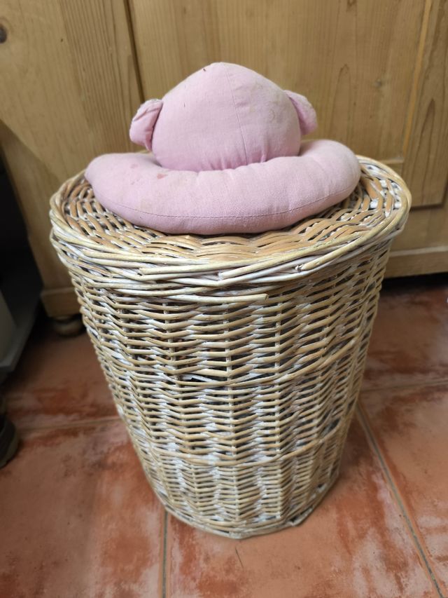 Cesta mimbre bebé - cesto almacenaje