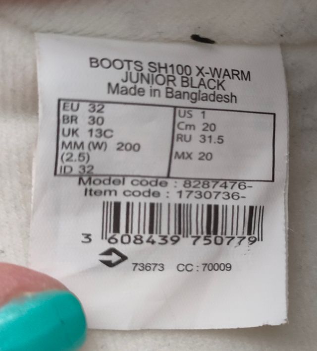 Botas Nieve Quechua niño/a - Talla 32