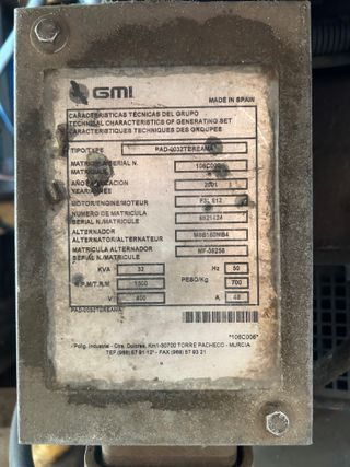 Generador diésel GMI 32KVA