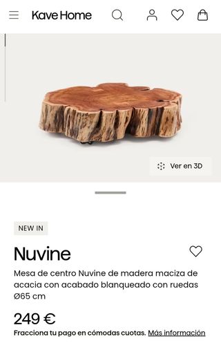 Mesa Nuvine Kave Home Ø65cm
