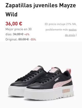 Zapatillas Puma - Juveniles Solo puestas 10 minuto