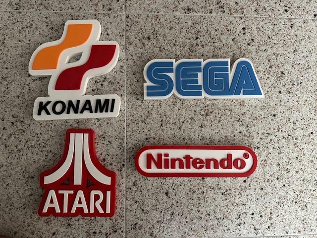 Lote logos retro 3D: Atari, Konami, Nintendo, Sega