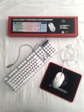 CONJUNTO TECLADO, RATÓN Y ALFOMBRILLA LED GAMING