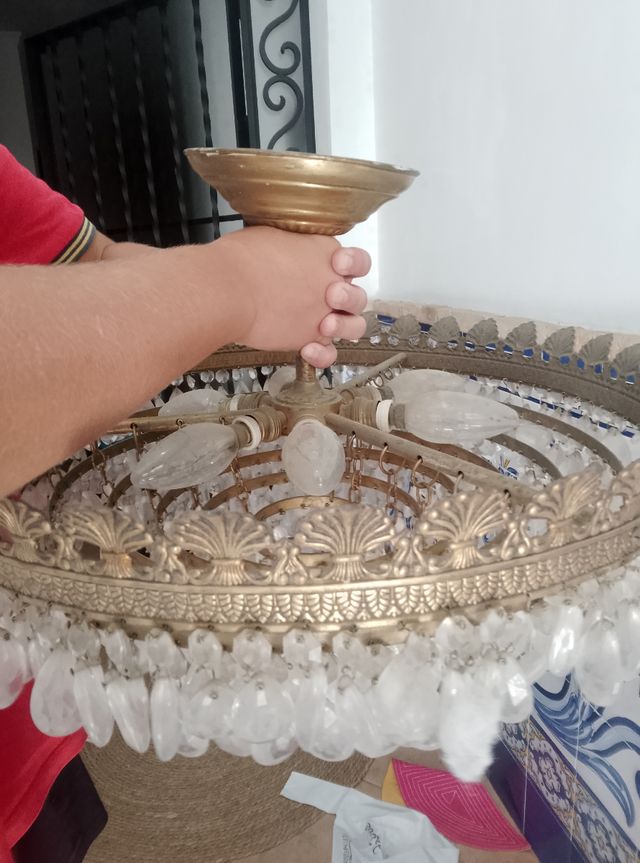 Lamparas antigua bronce y lágrimas