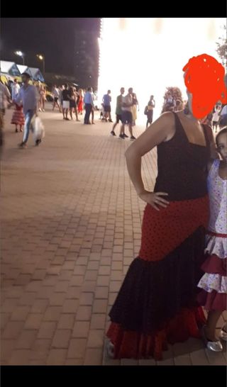 Traje Flamenca Rojo-Negro XXL
