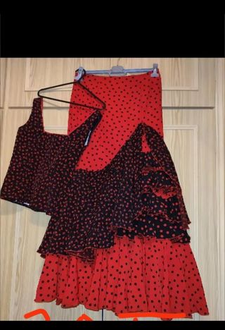 Traje Flamenca Rojo-Negro XXL