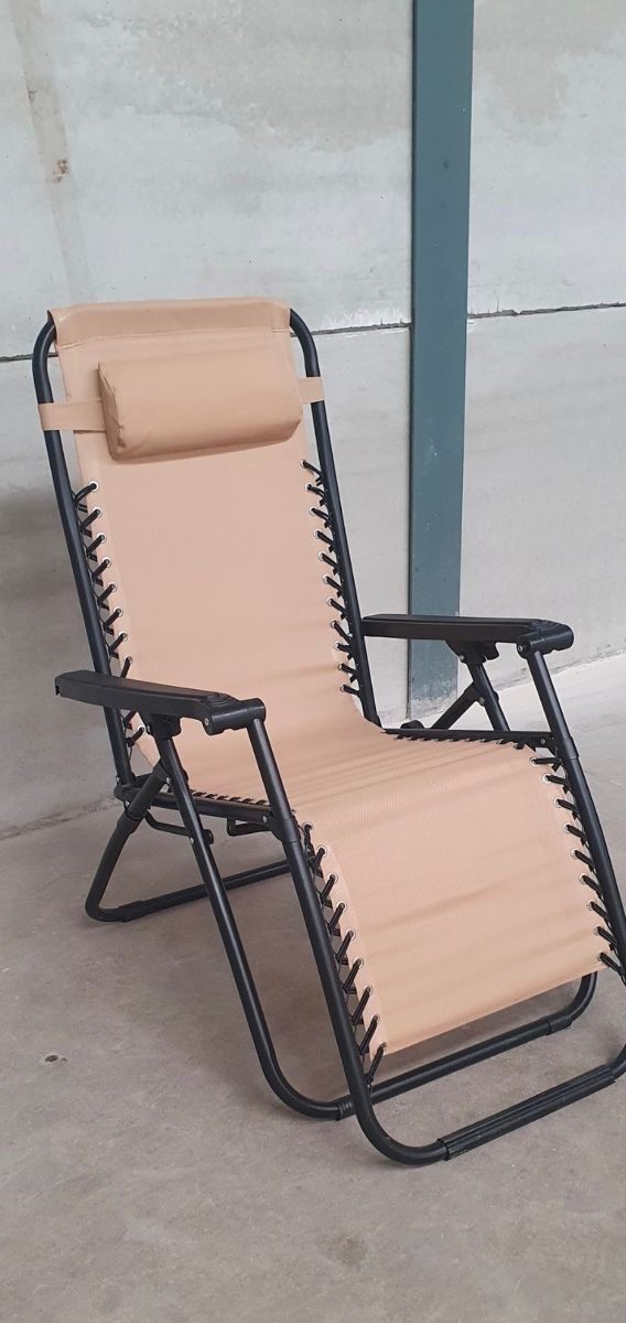 Silla reclinable terraza beige