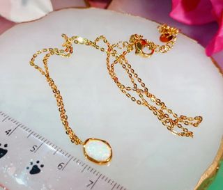 Collar ópalo blanco - Acero inoxidable