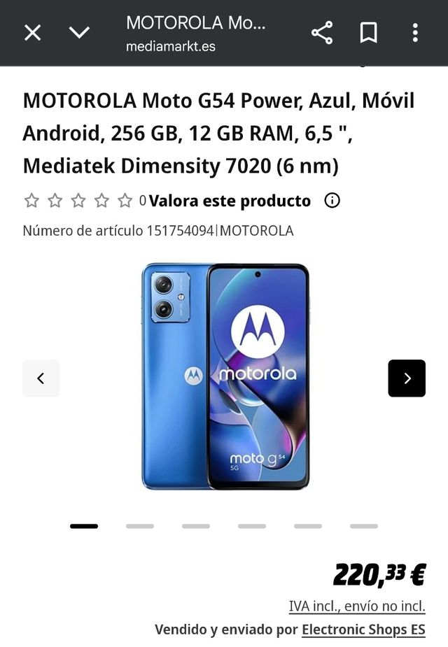 Motorola Moto G54 5G Negro - 16GB RAM