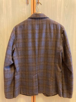 Giacca Invernale Uomo Quadri Blu Grigio
