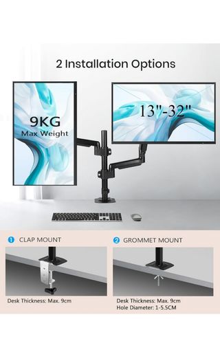 Soporte doble monitor - brazos extendidos