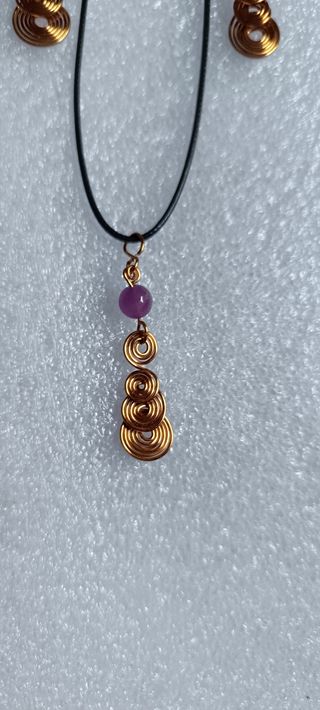 collar y pendientes amatista: protección y energía