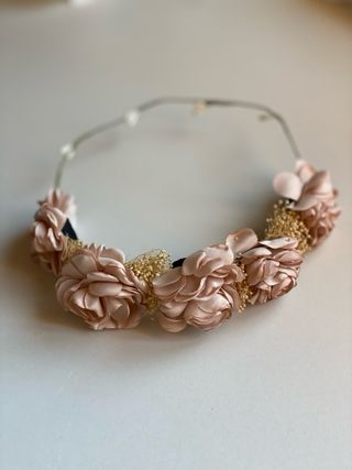 Tocado niña comunión - Rosa