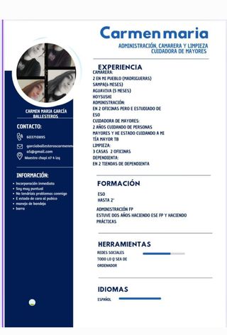 Busco empleo por las mañanas