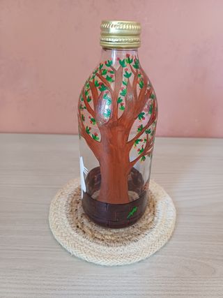 Bottiglia dipinta a mano con LED
