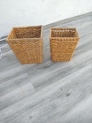 2 Cestas mimbre | Decoración hogar