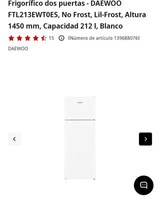 Nevera DAEWOO FTL213EWTOES - 212L