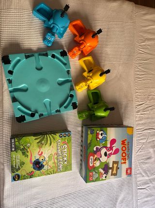 Juegos mesa niños:Woof! & Sticky Camaleones