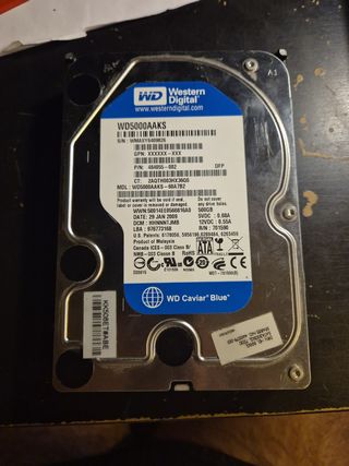 Disco Duro WD 500GB 3,5 HDD SATA 7200rpm 