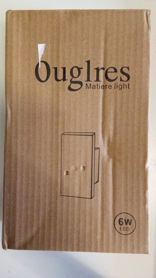 Lampara LED negra de madera