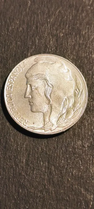 Moneda 5 Cent 1937 Cabeza Grande