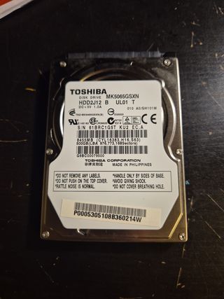 Disco Duro 2,5 Toshiba MK5065GSXN 500GB