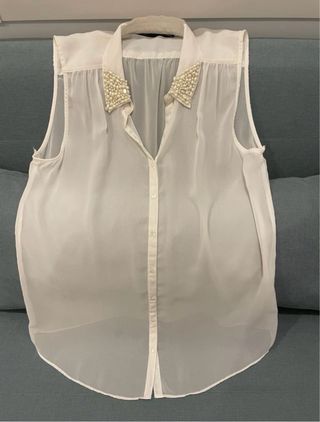 Blusa blanca transparente