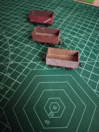 3 vagones tren miniatura