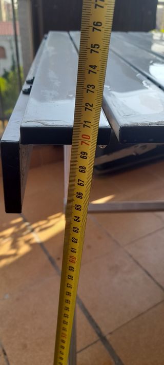 Mesa plegable metalica gris