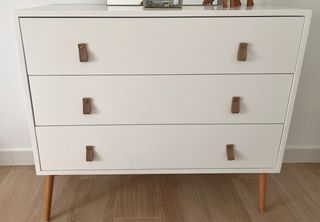 Cómoda blanca 3 cajones - Madera