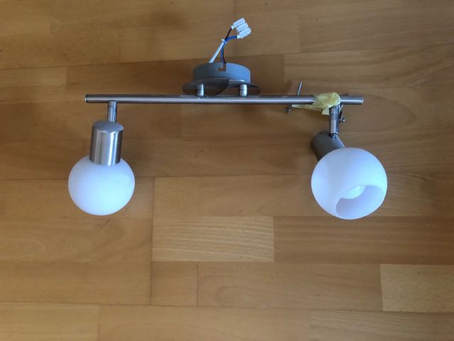 Lampara 2 luces metal blanco