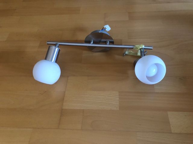 Lampara 2 luces metal blanco