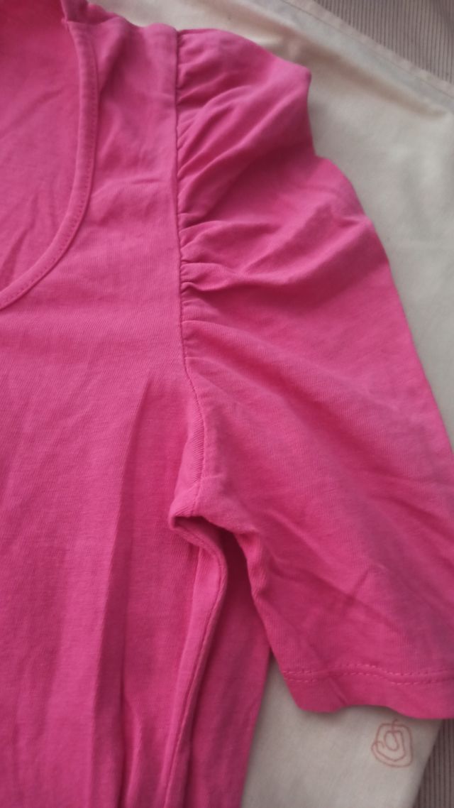 Camiseta rosa manga corta