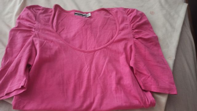 Camiseta rosa manga corta