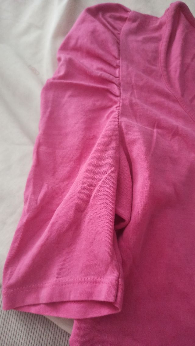 Camiseta rosa manga corta