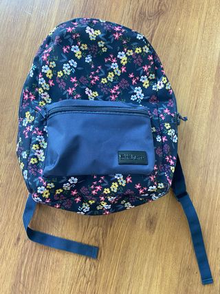 Mochila Flores + estuche de Frozen con 3 cierres 