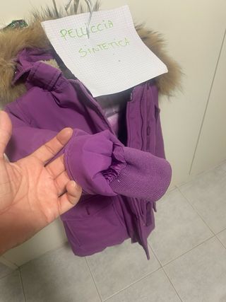 Parka bambina viola con pelliccia sintetica